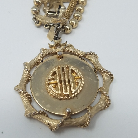 Vtg 1950's CAPRI bracelet signed pendant filigree - Picture 2 of 5